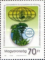 Ungaria 2001 - 50th Organizației pentru Protecția Plantelor, neuzata foto