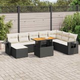Cumpara ieftin Gossi set mobilier de gradina cu perne, 9 piese, negru, poliratan