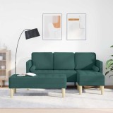 vidaXL Set de canapea 2 pcs Verde &icirc;nchis 173 x 131 x 67 cm țesătură 3329256