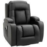 HOMCOM Fotoliu de Masaj cu &Icirc;ncălzire, &Icirc;nclinare la 150&deg;, 8 Puncte de Masaj și Telecomandă, 85x94x104 cm, Negru | Aosom Romania