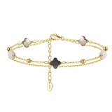 Cumpara ieftin Bratara dubla din argint 925 pentru dama, JW1688, model trifoi, placata cu aur