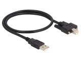 Cablu USB 2.0 DELOCK 0,5m USB A la USB B mufă aurită 480Mbps negru 87197