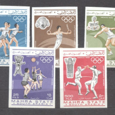 Mahra State 1967 Summer Olimpics Games Mexico imperf. Mi.25B-29B MNH U.086