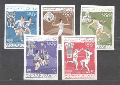 Mahra State 1967 Summer Olimpics Games Mexico imperf. Mi.25B-29B MNH U.086 foto