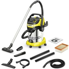 Aspirator WD 6 P S V-30/8/22/T Renovation, 1300 W, 30 L, Aspirare uscata/umeda, Functie suflare, Negru/Galben