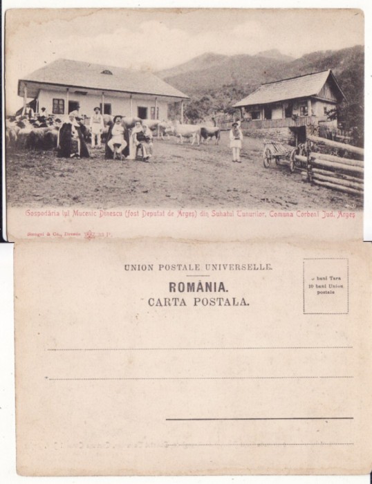 Corbeni (Arges)- Gospodaria lui Mucenic Dinescu- clasica, rara
