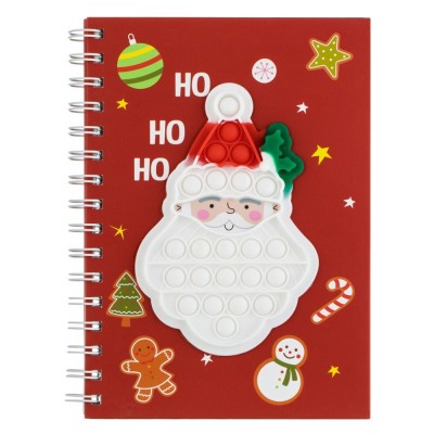 Carnet Notițe Crăciun, Model Moș Crăciun Pop It, A5, 80 File, Roșu foto