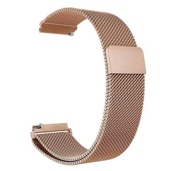 Curea tip Milanese Loop, compatibila Samsung Galaxy Watch Active, telescoape Quick Release, Rose Gold, Size S