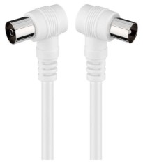 Cablu coaxial 90 grade la coaxial 90 grade 2.5m dublu ecranat Goobay foto
