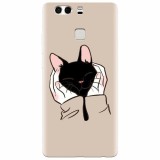 Husa silicon pentru Huawei P9 Plus, Th Black Cat In Hands