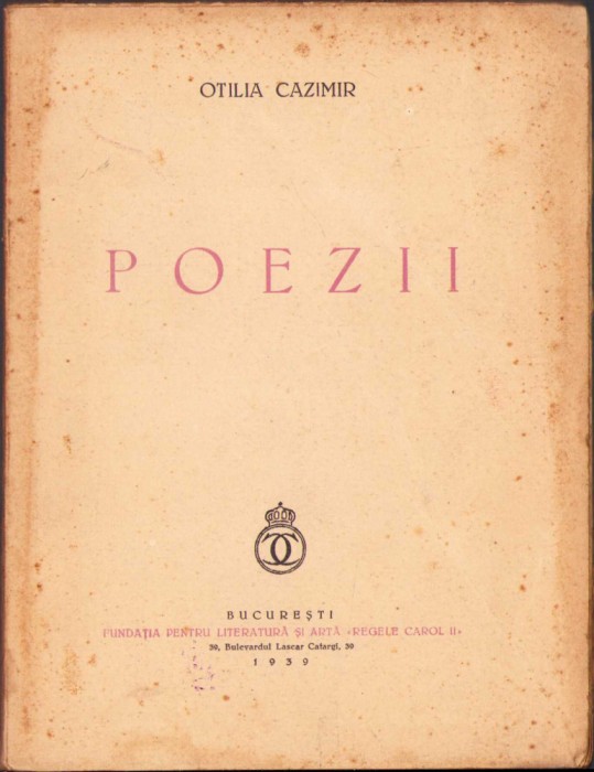 HST C739 Poezii 1939 Otilia Cazimir