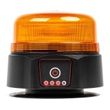 Lampa avertizare wireless tip girofar LED R65 R10 12V 24V AMiO, lumina portocalie, 36 LED, IP66, magnet si ventuza, acumulator integrat, 123 mm