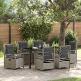 Cumpara ieftin Set de masă pentru grădină 7 pcs Gri deschis poliratan