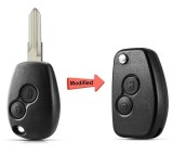 Carcasa cheie auto Techstar, transformatoare tip briceag, cu 2 butoane si lama VAC102, compatibila Dacia Logan, Renault Trafic &ndash; aftermarket