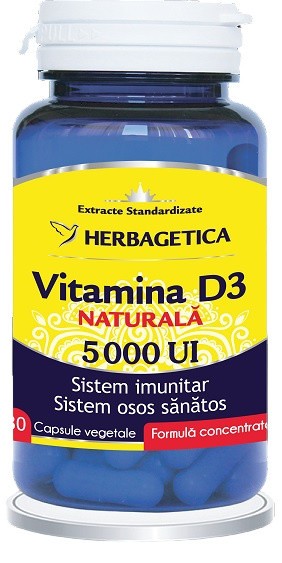 VITAMINA D3 NATURALA 5000UI 30CPS VEGETALE