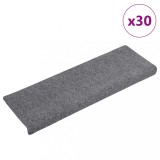VidaXL Covorașe scară autoadezive 30 buc Gri deschis 65x21x4 cm