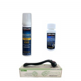 Set Minoxidil Kirkland 5% + Spuma + Dermaroller / Tratament pentru scalp si barba 2 luni