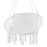 Hamac scaun suspendat cu perna, accesorii prindere, max 150 kg, Alb, 800x625x800 mm, pentru interior/exterior, Oem