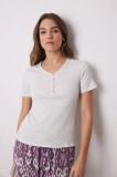 women&#039;secret tricou de pijama din bumbac femei, culoarea gri, bumbac, 3279676