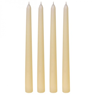 Set Lum&amp;acirc;nări Decorative Sfeșnic, Ecru, 2.5x25cm, 4 Bucăți foto