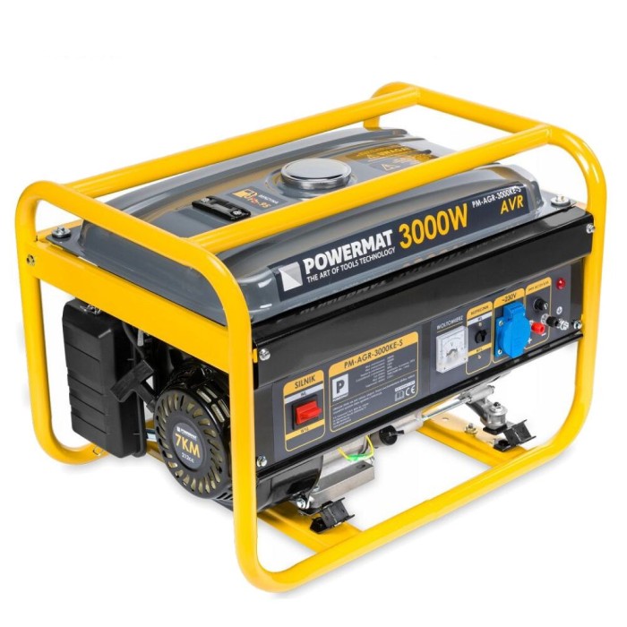 Generator curent electric 3000 W, 3 KW, 220 V, Stabilizator de tensiune (AVR), Monofazat, protectie suprasarcina, Powermat