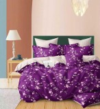 Lenjerie Pat Bumbac 6 Piese Lila 200x230cm Cearceaf 240x250cm Fete Perna 55x75cm 70x70cm