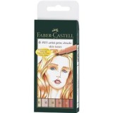 Pitt Artist Pen Set 6 Buc Tonurile Pielii Faber-Castell, Faber Castell