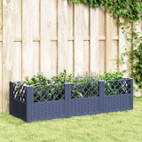 Cumpara ieftin Jardinieră de grădină cu țăruși, albastru gri, 123,5x43,5x43,5 cm, PP