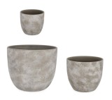 Cumpara ieftin Set 3 ghivece flori teracota gri Hector &Oslash;20x17,5h; &oslash;30x25h; &oslash;40x32,5h