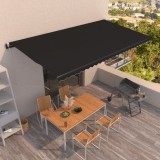 VidaXL Copertină retractabilă automat, antracit, 600x350 cm