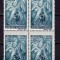 ✅ RO 1945 LP 177 &quot; Asistenta copilului &quot; , serie in bloc de 4 , MNH