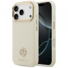 Husa MagSafe pentru Apple iPhone 17 Pro, Guess, Grained Strass Logo, Bej