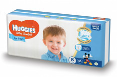 Scutece Huggies Ultra Confort Mega Pack 5, Baieti, 12-22 kg, 56 buc foto