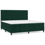 Cumpara ieftin Pat box spring cu saltea, verde inchis, 200x200 cm, catifea
