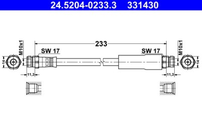 ATE 24.5204-0233.3 Furtun frana foto