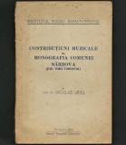 CONTRIBUȚIUNI MUZICALE LA MONOGRAFIA COMUNEI S&Acirc;RBOVA, TIMIȘ-TORONTAL 1939