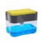 Dozator Flippy, Dispenser 2 in 1 pentru Detergent Lichid de Vase sau pentru Obiecte Sanitare cu Suport pentru Burete de Bucatarie ,14 x 10.5 x 10 cm,