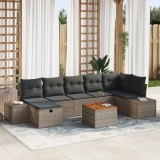 vidaXL Set de canapele de grădină de 8 piese cu perne Gri Ratan Sintetic
