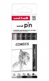 Set 2 linere si 3 markere - Uni Pin - Comics | Uni
