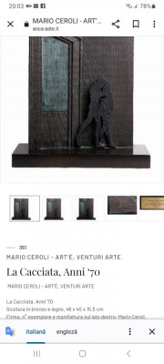 Mario Ceroli - La Cacciata (Expulzarea), sculptura anii &amp;#039;70 foto