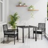 VidaXL Set de masă pentru grădină cu pernă 3 pcs Negru Rattan poli 3379863