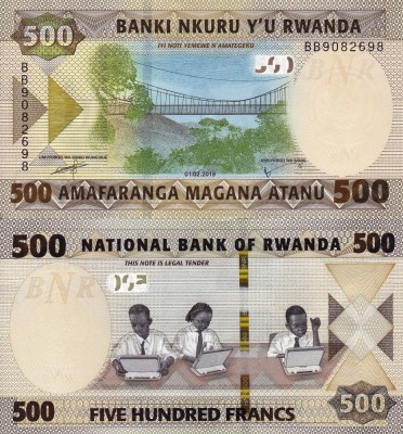 RWANDA 500 francs 2019 UNC!!! foto
