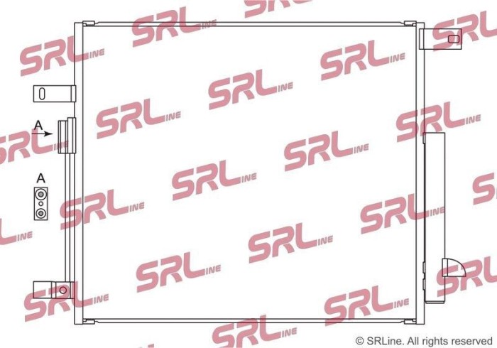 Condensator climatizare AC Jeep Wagoneer/Grand Wagoneer, motor: 3.0 R6 T, 5.7 V8, 6.4 V8, Condensator cu uscator integrat, 625x540x12, SRLine, miez