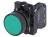 Comutator apăsare 22mm 1NO verde