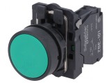 Comutator apăsare 22mm 1NO verde