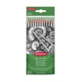 Creioane Grafit 5H-6B Derwent Academy, blister, 12 buc/set, negru