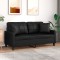 vidaXL Canapea cu 2 locuri cu pernuțe, negru, 140 cm, piele ecologică 3200803