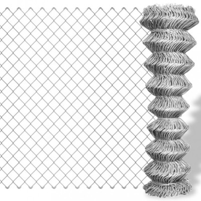 Gard de legătură din plasă, argintiu, 15x0,8 m, oțel galvanizat foto