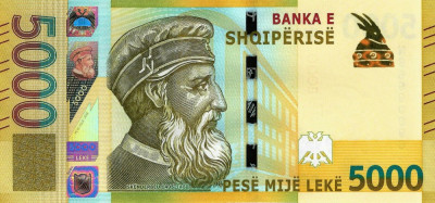ALBANIA █ bancnota █ 5000 Leke █ 2017 (2019) █ UNC █ necirculata foto