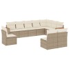 Set canapele de gradina cu perne, 10 piese, bej, poliratan